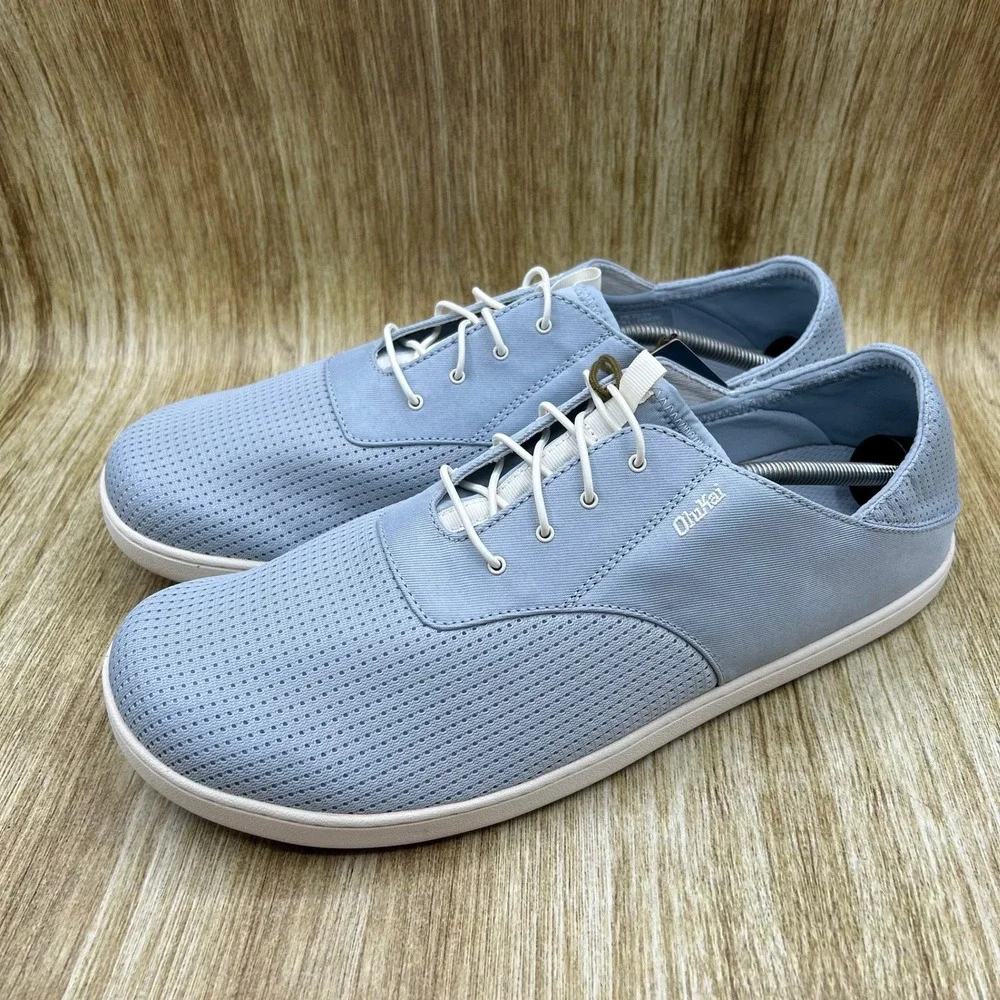 OluKai Nohea Moku Boat Shoes Men's 14 Light Denim Blue Mesh Sneakers 10283-DNDN